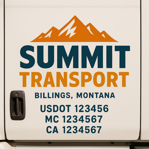 Custom Truck Door Decal Sticker Signs | US DOT Compliant Truck Door Lettering Templates | Make Your Own - Add Your Own Text (2-Pack)