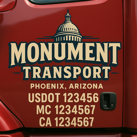Custom Truck Door Decal Sticker Signs | US DOT Compliant Truck Door Lettering Templates | Make Your Own - Add Your Own Text (2-Pack)