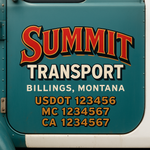 Custom Truck Door Decal Sticker Signs | US DOT Compliant Truck Door Lettering Templates | Make Your Own - Add Your Own Text (2-Pack)