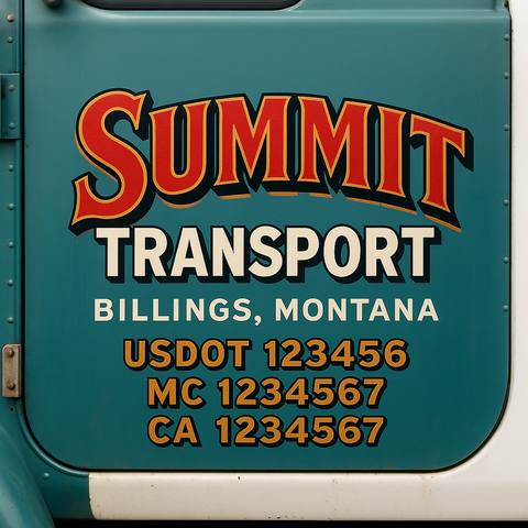 Custom Truck Door Decal Sticker Signs | US DOT Compliant Truck Door Lettering Templates | Make Your Own - Add Your Own Text (2-Pack)