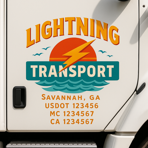 Custom Truck Door Decal Sticker Signs | US DOT Compliant Truck Door Lettering Templates | Make Your Own - Add Your Own Text (2-Pack)