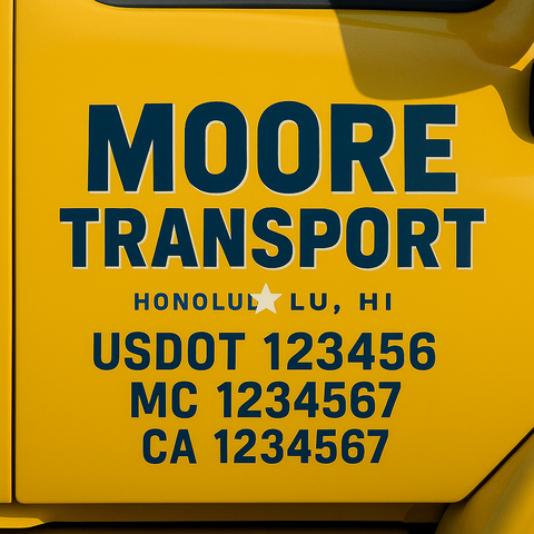 Custom Truck Door Decal Sticker Signs | US DOT Compliant Truck Door Lettering Templates | Make Your Own - Add Your Own Text (2-Pack)