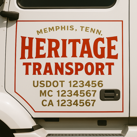 Custom Truck Door Decal Sticker Signs | US DOT Compliant Truck Door Lettering Templates | Make Your Own - Add Your Own Text (2-Pack)