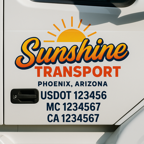 Custom Truck Door Decal Sticker Signs | US DOT Compliant Truck Door Lettering Templates | Make Your Own - Add Your Own Text (2-Pack)