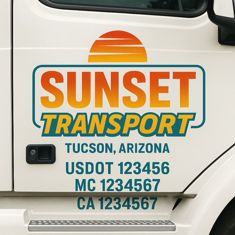 Custom Truck Door Decal Sticker Signs | US DOT Compliant Truck Door Lettering Templates | Make Your Own - Add Your Own Text (2-Pack)