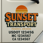 Custom Truck Door Decal Sticker Signs | US DOT Compliant Truck Door Lettering Templates | Make Your Own - Add Your Own Text (2-Pack)