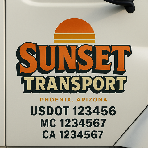 Custom Truck Door Decal Sticker Signs | US DOT Compliant Truck Door Lettering Templates | Make Your Own - Add Your Own Text (2-Pack)
