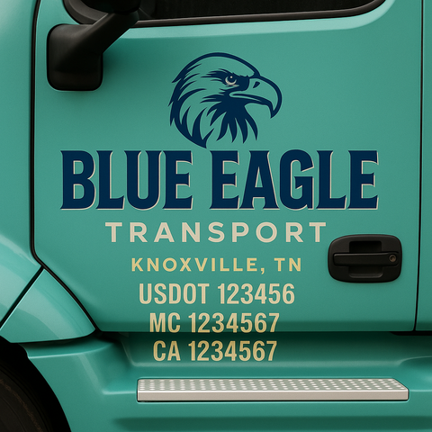 Custom Truck Door Decal Sticker Signs | US DOT Compliant Truck Door Lettering Templates | Make Your Own - Add Your Own Text (2-Pack)