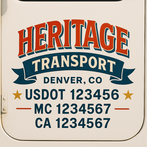 Custom Truck Door Decal Sticker Signs | US DOT Compliant Truck Door Lettering Templates | Make Your Own - Add Your Own Text (2-Pack)