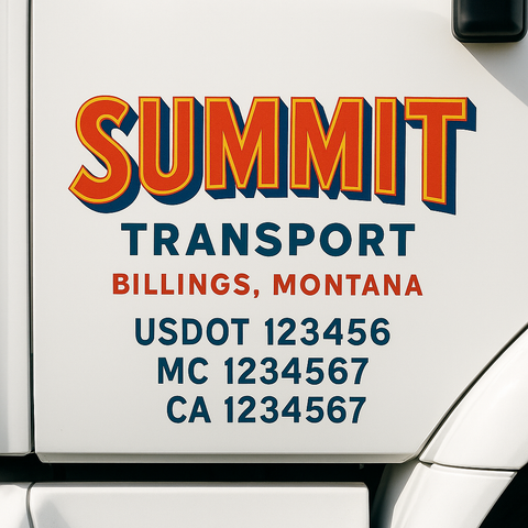 Custom Truck Door Decal Sticker Signs | US DOT Compliant Truck Door Lettering Templates | Make Your Own - Add Your Own Text (2-Pack)
