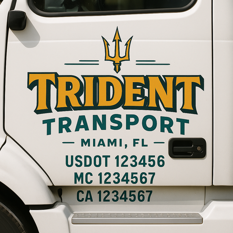 Custom Truck Door Decal Sticker Signs | US DOT Compliant Truck Door Lettering Templates | Make Your Own - Add Your Own Text (2-Pack)