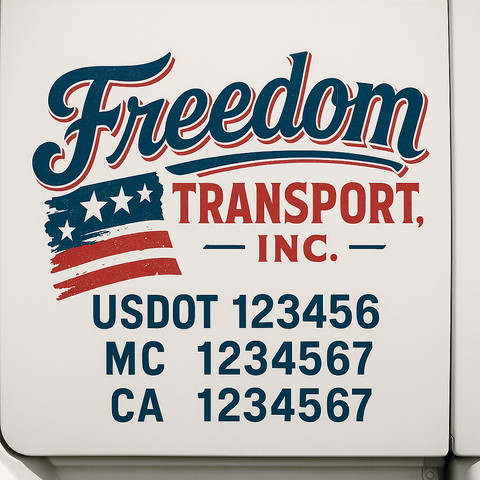 Custom Truck Door Decal Sticker Signs | US DOT Compliant Truck Door Lettering Templates | Make Your Own - Add Your Own Text (2-Pack)