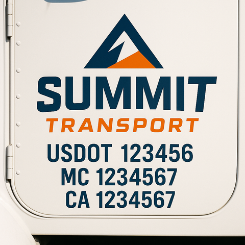 Custom Truck Door Decal Sticker Signs | US DOT Compliant Truck Door Lettering Templates | Make Your Own - Add Your Own Text (2-Pack)
