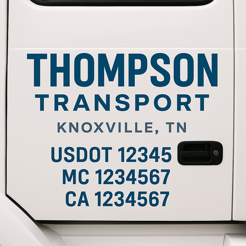 Custom Truck Door Decal Sticker Signs | US DOT Compliant Truck Door Lettering Templates | Make Your Own - Add Your Own Text (2-Pack)