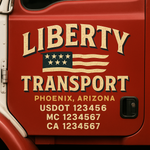 Custom Truck Door Decal Sticker Signs | US DOT Compliant Truck Door Lettering Templates | Make Your Own - Add Your Own Text (2-Pack)
