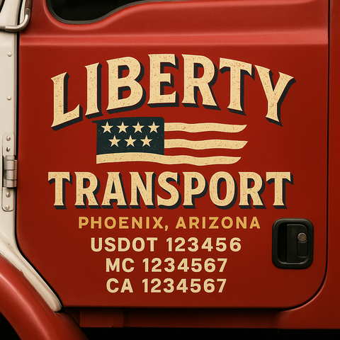 Custom Truck Door Decal Sticker Signs | US DOT Compliant Truck Door Lettering Templates | Make Your Own - Add Your Own Text (2-Pack)