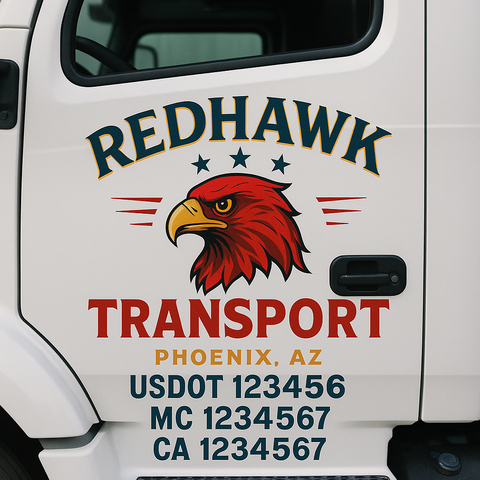 Custom Truck Door Decal Sticker Signs | US DOT Compliant Truck Door Lettering Templates | Make Your Own - Add Your Own Text (2-Pack)