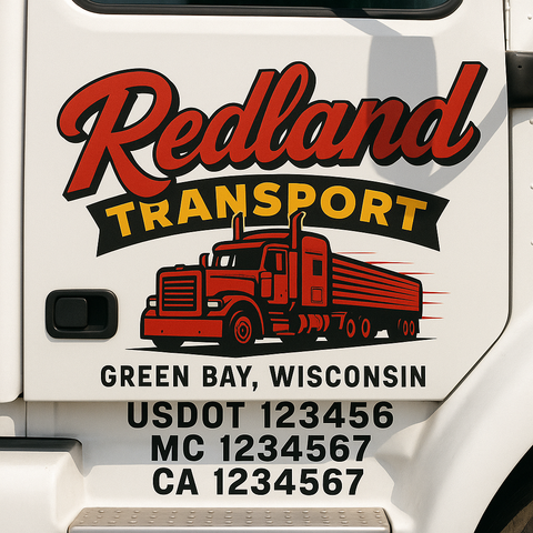 Custom Truck Door Decal Sticker Signs | US DOT Compliant Truck Door Lettering Templates | Make Your Own - Add Your Own Text (2-Pack)