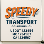 Custom Truck Door Decal Sticker Signs | US DOT Compliant Truck Door Lettering Templates | Make Your Own - Add Your Own Text (2-Pack)