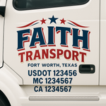 Custom Truck Door Decal Sticker Signs | US DOT Compliant Truck Door Lettering Templates | Make Your Own - Add Your Own Text (2-Pack)