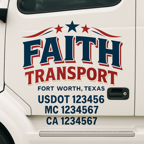 Custom Truck Door Decal Sticker Signs | US DOT Compliant Truck Door Lettering Templates | Make Your Own - Add Your Own Text (2-Pack)