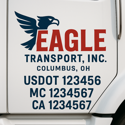 Custom Truck Door Decal Sticker Signs | US DOT Compliant Truck Door Lettering Templates | Make Your Own - Add Your Own Text (2-Pack)
