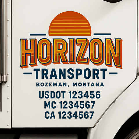 Custom Truck Door Decal Sticker Signs | US DOT Compliant Truck Door Lettering Templates | Make Your Own - Add Your Own Text (2-Pack)