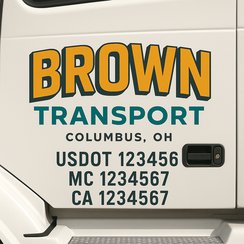 Custom Truck Door Decal Sticker Signs | US DOT Compliant Truck Door Lettering Templates | Make Your Own - Add Your Own Text (2-Pack)