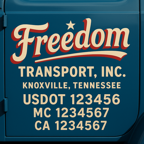 Custom Truck Door Decal Sticker Signs | US DOT Compliant Truck Door Lettering Templates | Make Your Own - Add Your Own Text (2-Pack)