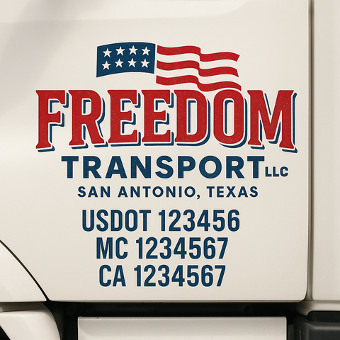 Custom Truck Door Decal Sticker Signs | US DOT Compliant Truck Door Lettering Templates | Make Your Own - Add Your Own Text (2-Pack)