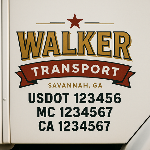 Custom Truck Door Decal Sticker Signs | US DOT Compliant Truck Door Lettering Templates | Make Your Own - Add Your Own Text (2-Pack)