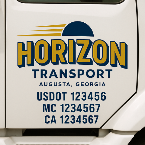 Custom Truck Door Decal Sticker Signs | US DOT Compliant Truck Door Lettering Templates | Make Your Own - Add Your Own Text (2-Pack)