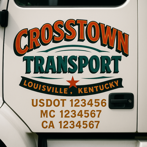 Custom Truck Door Decal Sticker Signs | US DOT Compliant Truck Door Lettering Templates | Make Your Own - Add Your Own Text (2-Pack)