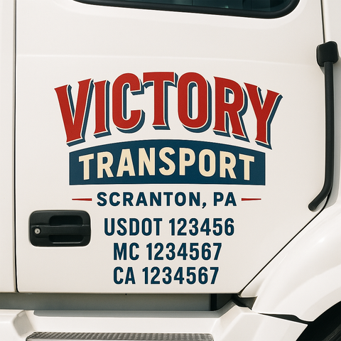 Custom Truck Door Decal Sticker Signs | US DOT Compliant Truck Door Lettering Templates | Make Your Own - Add Your Own Text (2-Pack)