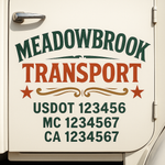 Custom Truck Door Decal Sticker Signs | US DOT Compliant Truck Door Lettering Templates | Make Your Own - Add Your Own Text (2-Pack)