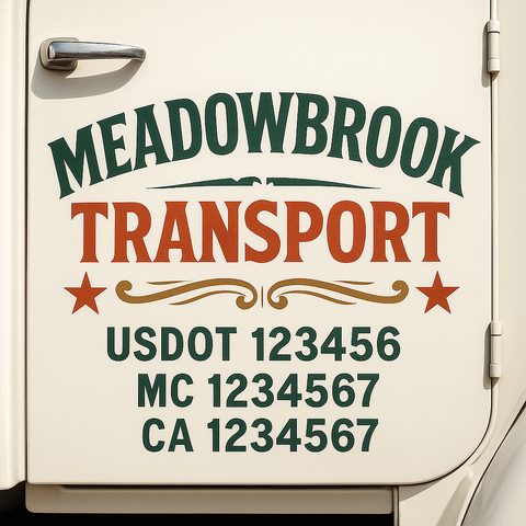 Custom Truck Door Decal Sticker Signs | US DOT Compliant Truck Door Lettering Templates | Make Your Own - Add Your Own Text (2-Pack)