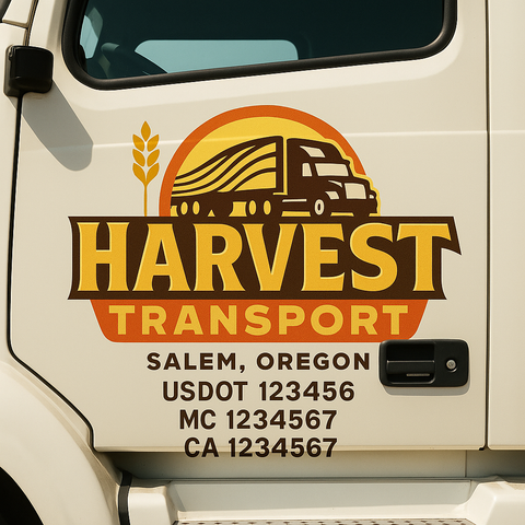 Custom Truck Door Decal Sticker Signs | US DOT Compliant Truck Door Lettering Templates | Make Your Own - Add Your Own Text (2-Pack)