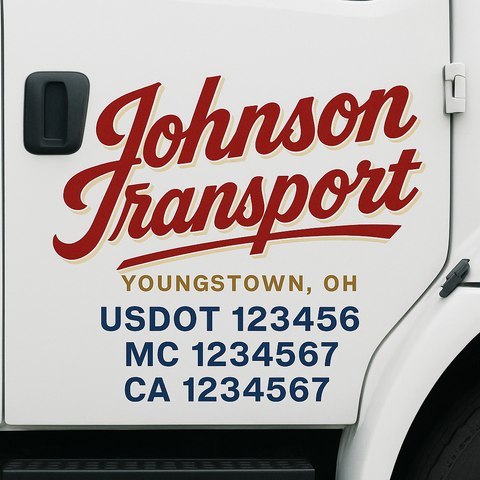 Custom Truck Door Decal Sticker Signs | US DOT Compliant Truck Door Lettering Templates | Make Your Own - Add Your Own Text (2-Pack)