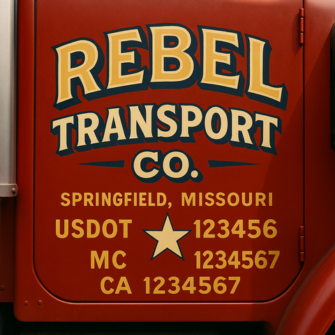 Custom Truck Door Decal Sticker Signs | US DOT Compliant Truck Door Lettering Templates | Make Your Own - Add Your Own Text (2-Pack)