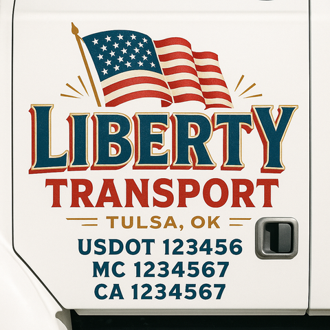 Custom Truck Door Decal Sticker Signs | US DOT Compliant Truck Door Lettering Templates | Make Your Own - Add Your Own Text (2-Pack)