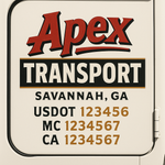 Custom Truck Door Decal Sticker Signs | US DOT Compliant Truck Door Lettering Templates | Make Your Own - Add Your Own Text (2-Pack)