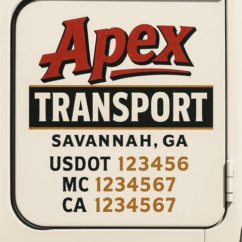 Custom Truck Door Decal Sticker Signs | US DOT Compliant Truck Door Lettering Templates | Make Your Own - Add Your Own Text (2-Pack)