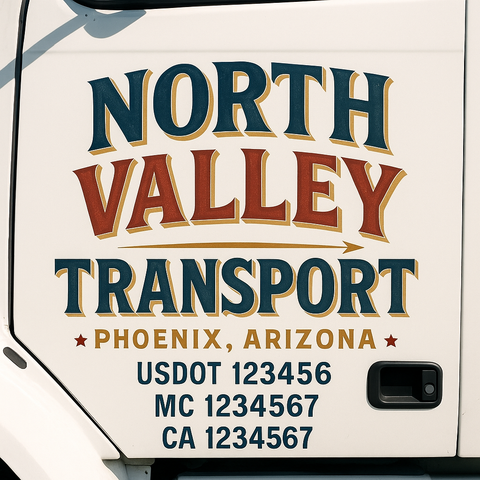 Custom Truck Door Decal Sticker Signs | US DOT Compliant Truck Door Lettering Templates | Make Your Own - Add Your Own Text (2-Pack)