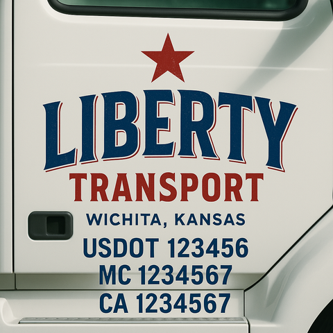 Custom Truck Door Decal Sticker Signs | US DOT Compliant Truck Door Lettering Templates | Make Your Own - Add Your Own Text (2-Pack)
