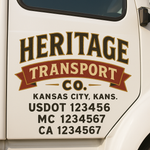 Custom Truck Door Decal Sticker Signs | US DOT Compliant Truck Door Lettering Templates | Make Your Own - Add Your Own Text (2-Pack)