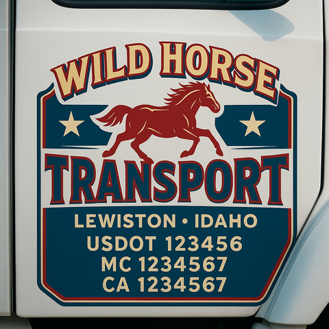 Custom Truck Door Decal Sticker Signs | US DOT Compliant Truck Door Lettering Templates | Make Your Own - Add Your Own Text (2-Pack)