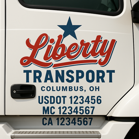 Custom Truck Door Decal Sticker Signs | US DOT Compliant Truck Door Lettering Templates | Make Your Own - Add Your Own Text (2-Pack)
