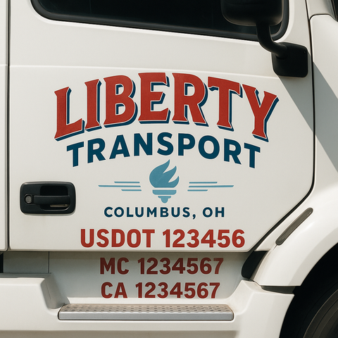 Custom Truck Door Decal Sticker Signs | US DOT Compliant Truck Door Lettering Templates | Make Your Own - Add Your Own Text (2-Pack)