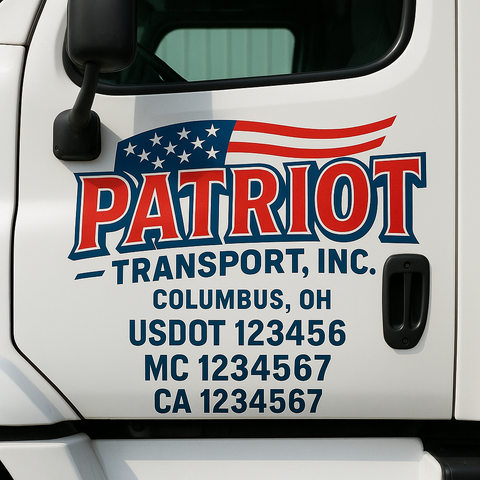 Custom Truck Door Decal Sticker Signs | US DOT Compliant Truck Door Lettering Templates | Make Your Own - Add Your Own Text (2-Pack)