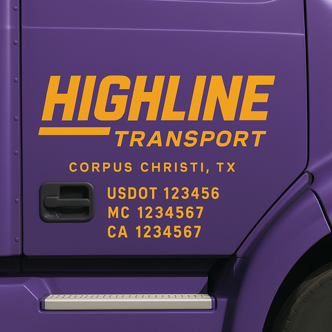 Custom Truck Door Decal Sticker Signs | US DOT Compliant Truck Door Lettering Templates | Make Your Own - Add Your Own Text (2-Pack)